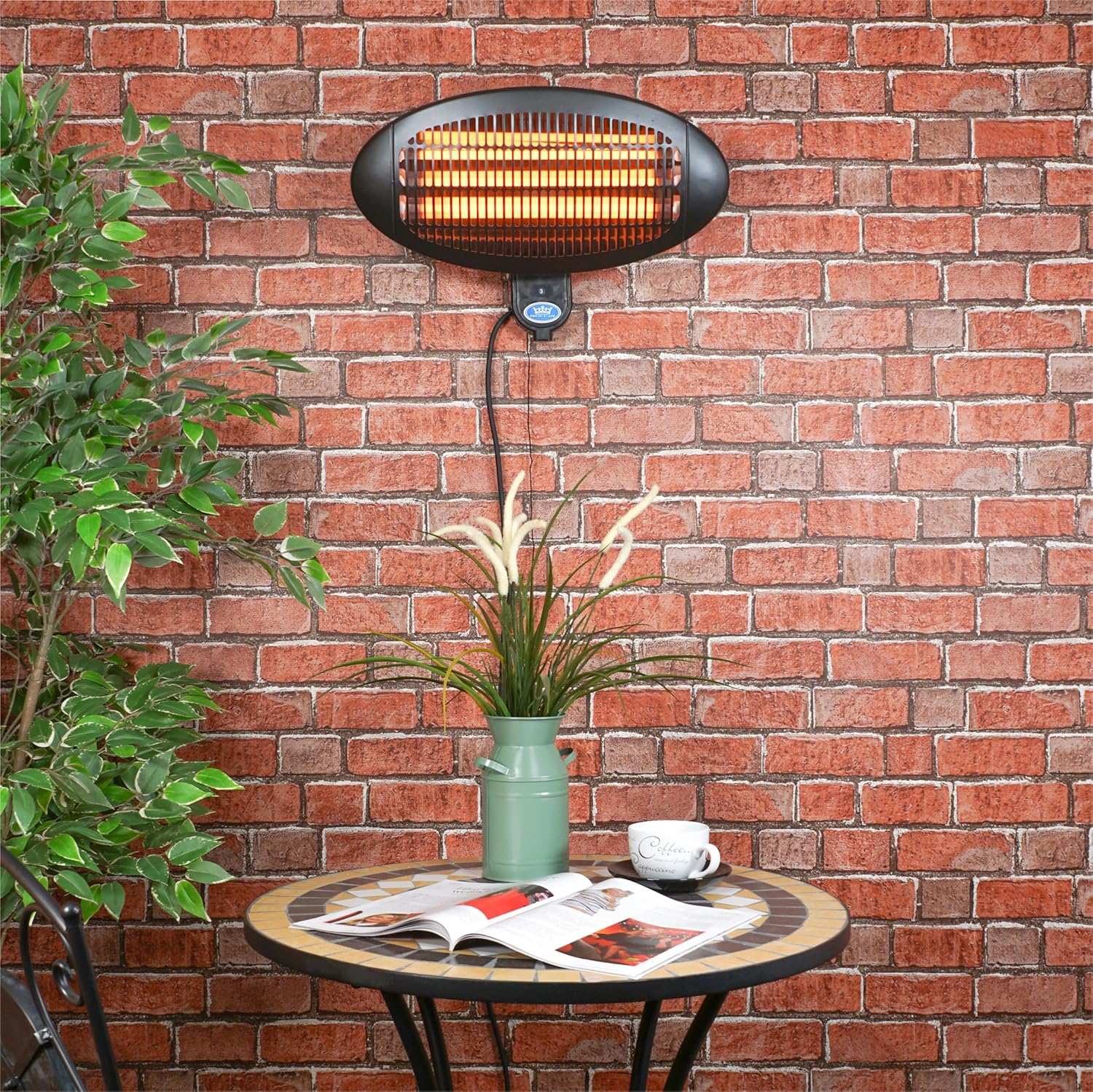 Infrared wall heater for bathroom
